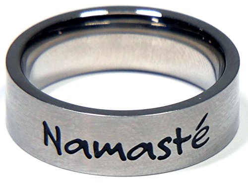 Inspirational Stainless Steel "Namaste" Ring - Sanskrit Yoga Meditation Jewelry