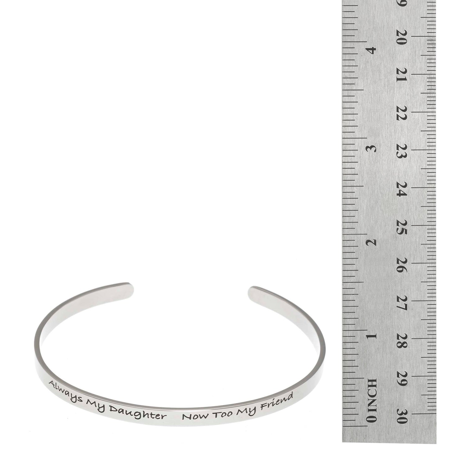 Always My Daughter, Now My Friend Engraved Stainless Steel Cuff Bracelet - Sentimental Mother Daughter Jewelry Gift