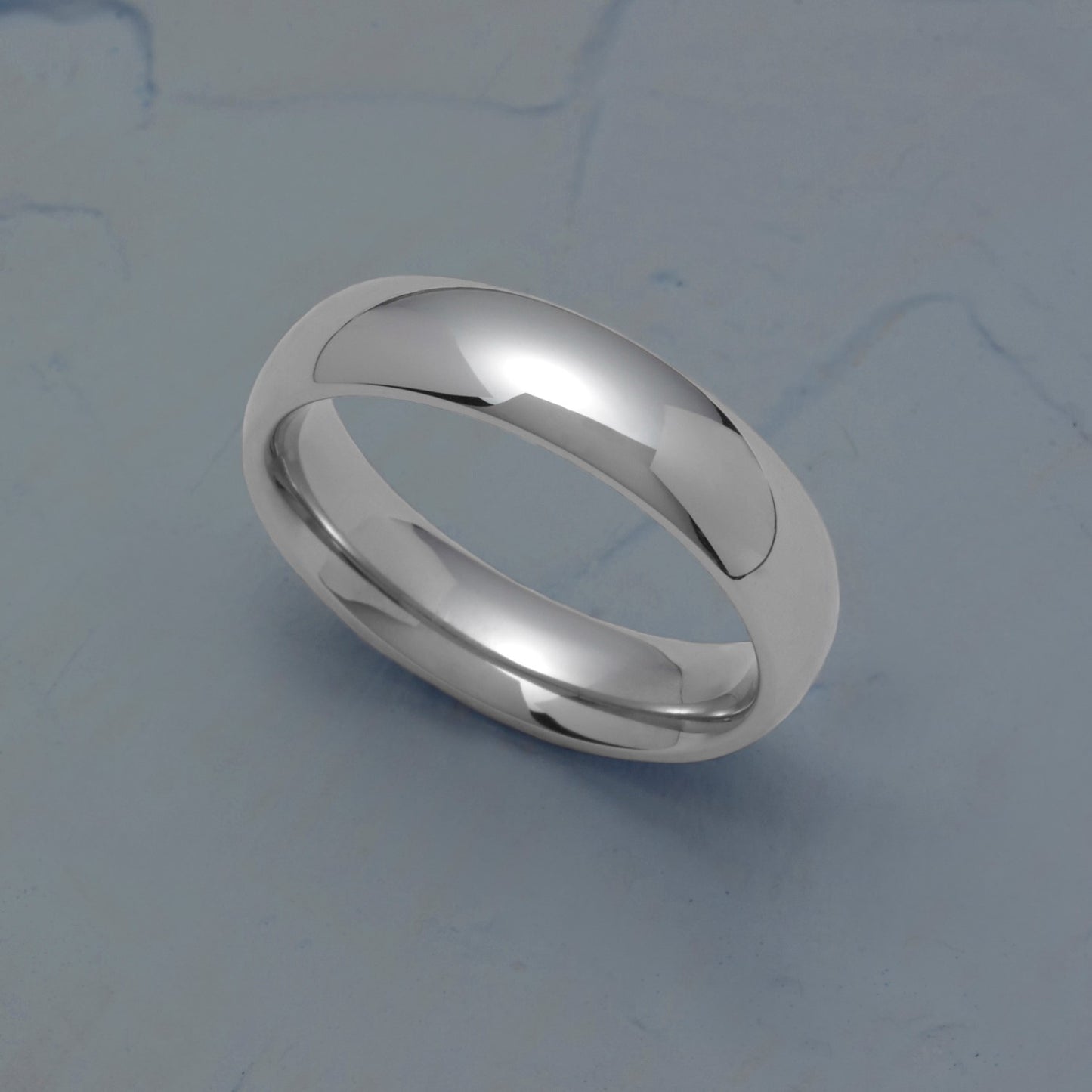 5MM Polished Stainless Steel Dome Men's Wedding Band Ring