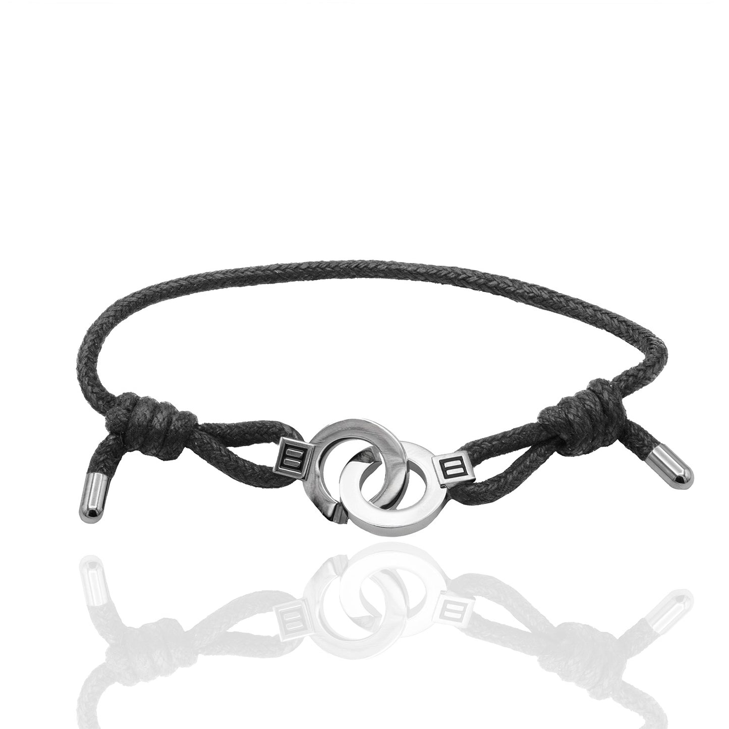 Stainless Steel Black Cord Equality Pride Bracelet
