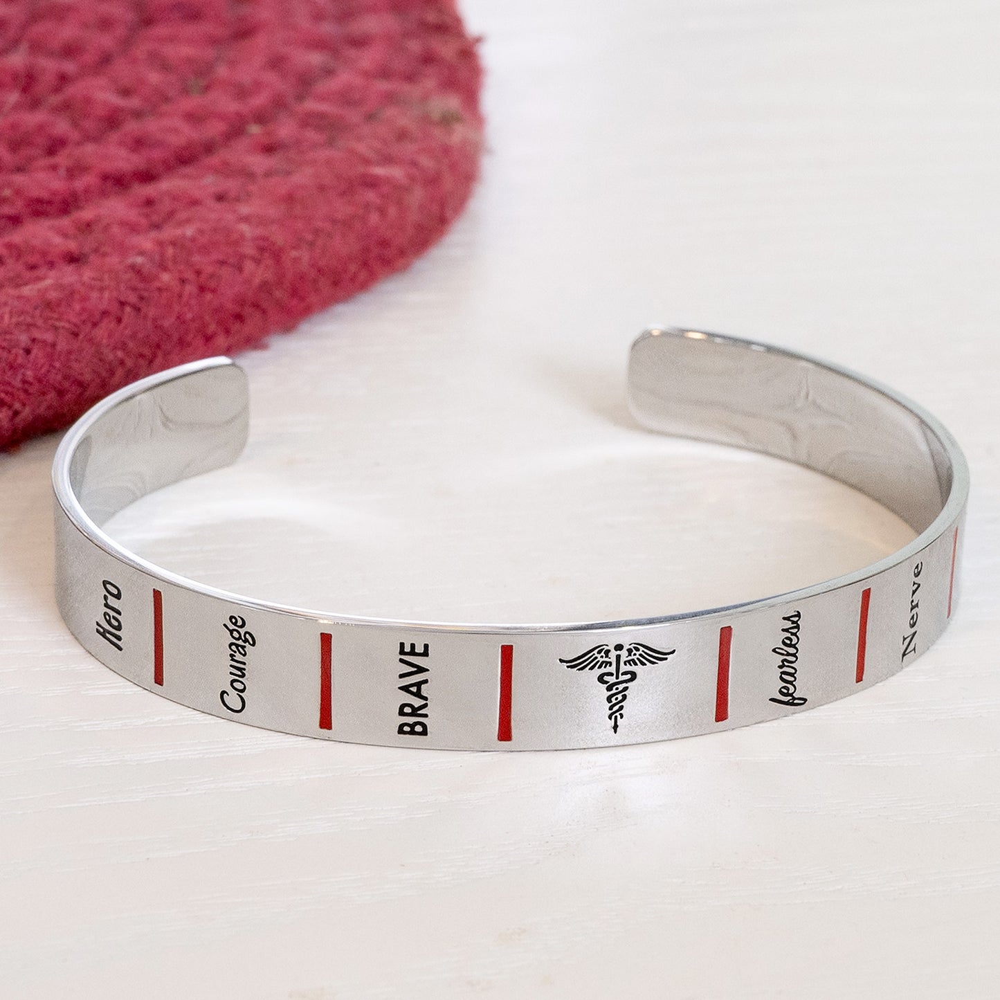 Medical Symbol Alert Responder Positive Inspiration Stainless Steel Bracelet Inspirational Gift Women Men