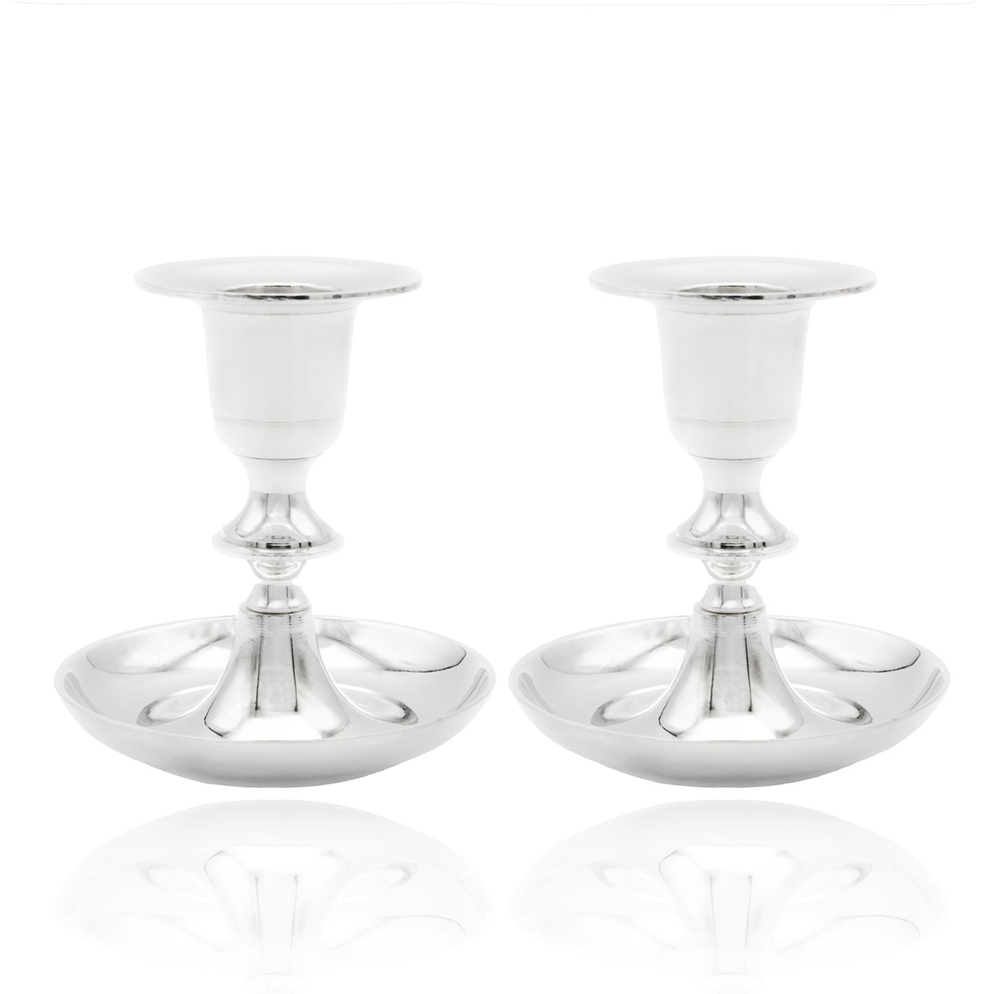 Silver Plated Brass Candle Holders Set of 2