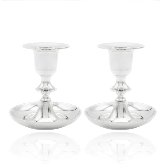 Silver Plated Brass Candle Holders  Set of 2
