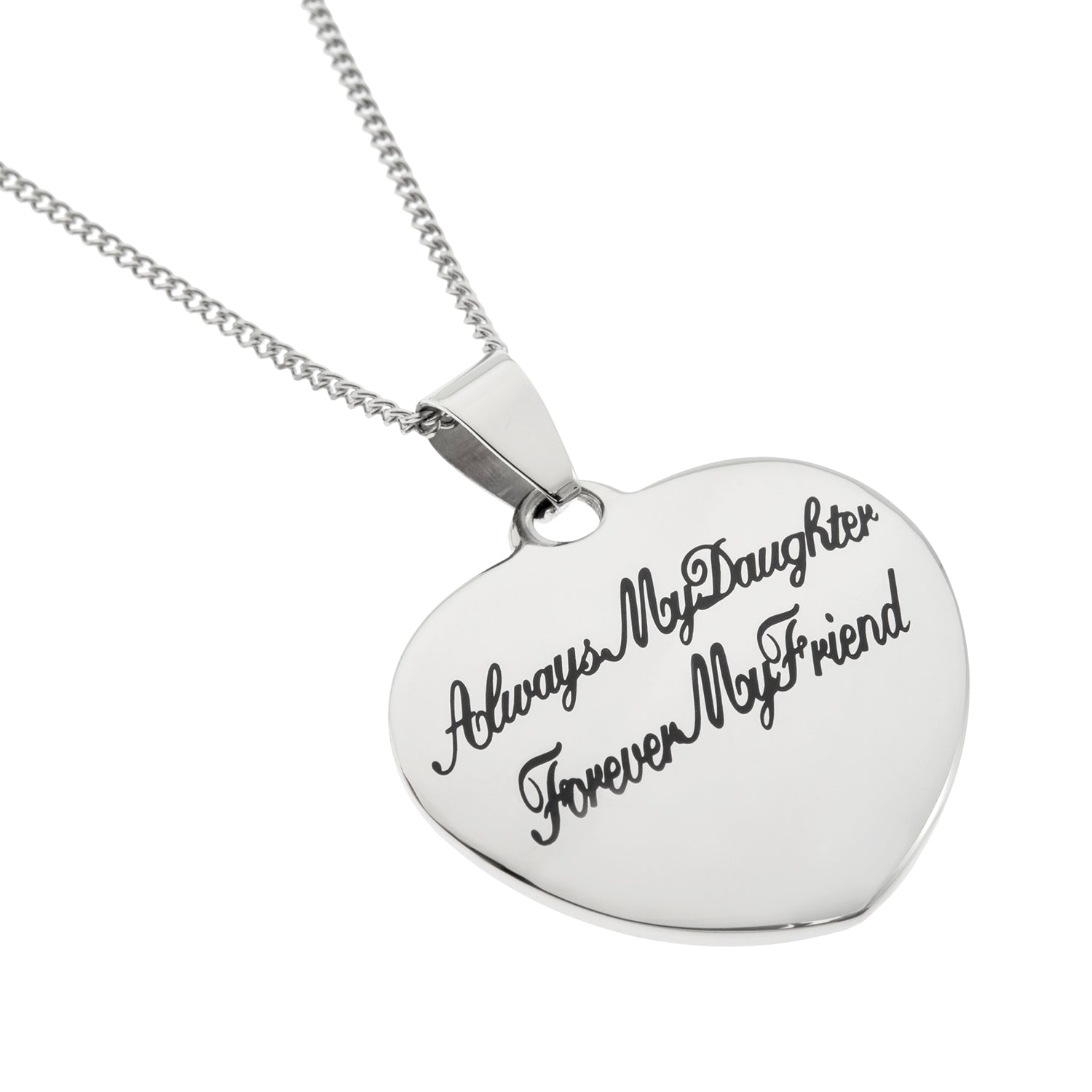 Mother Daughter Heart Necklace 'Always My Daughter' Stainless