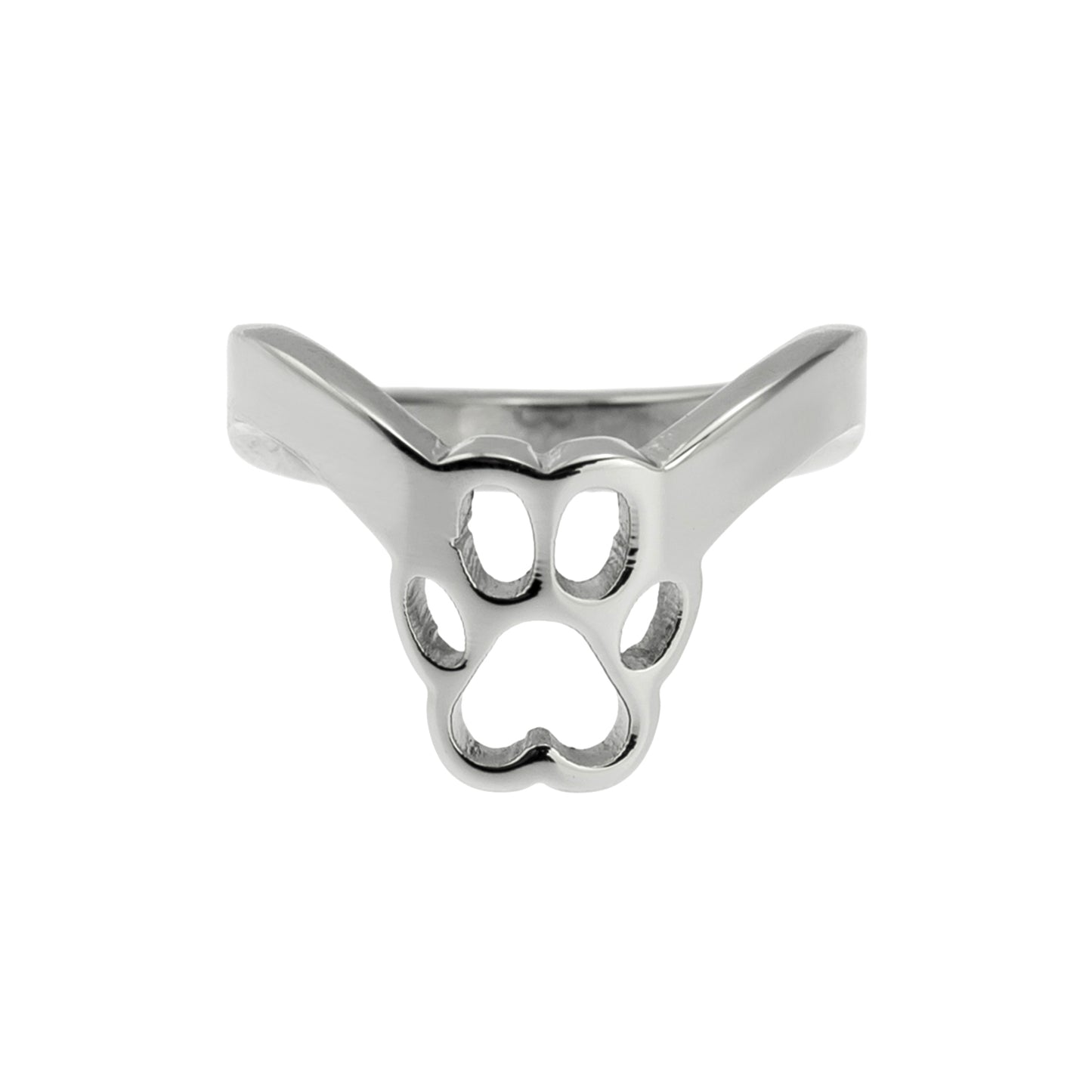 Stainless Steel Paw Print Cut-Out Thumb Ring - Dog Lover Gift