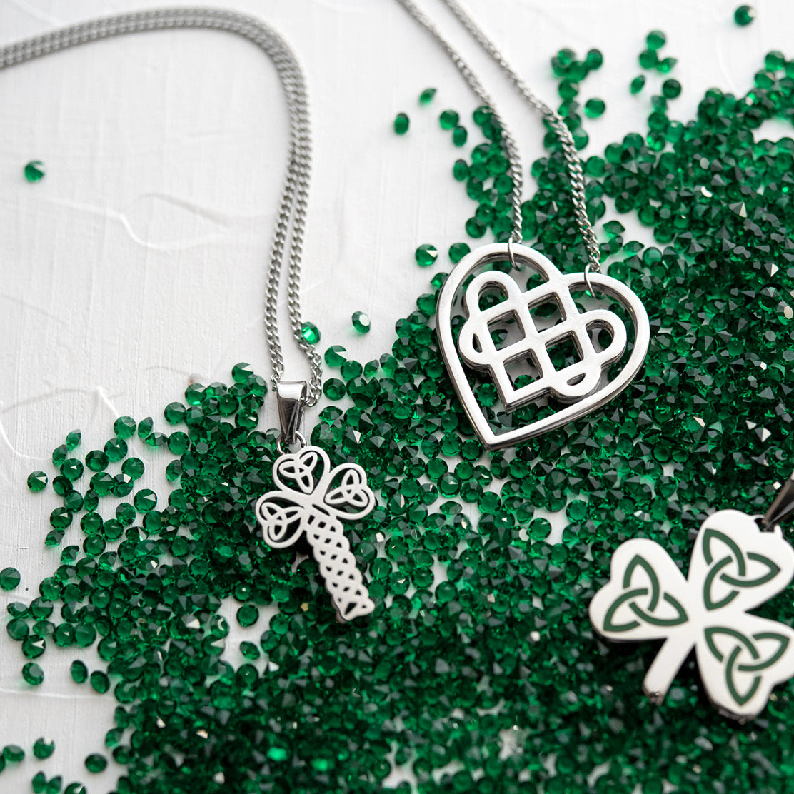 Trinity Knot Celtic Cross Pendant Necklace for Men and Women Irish Traditions Stainless Steel Religious Jewelry for Men or Women