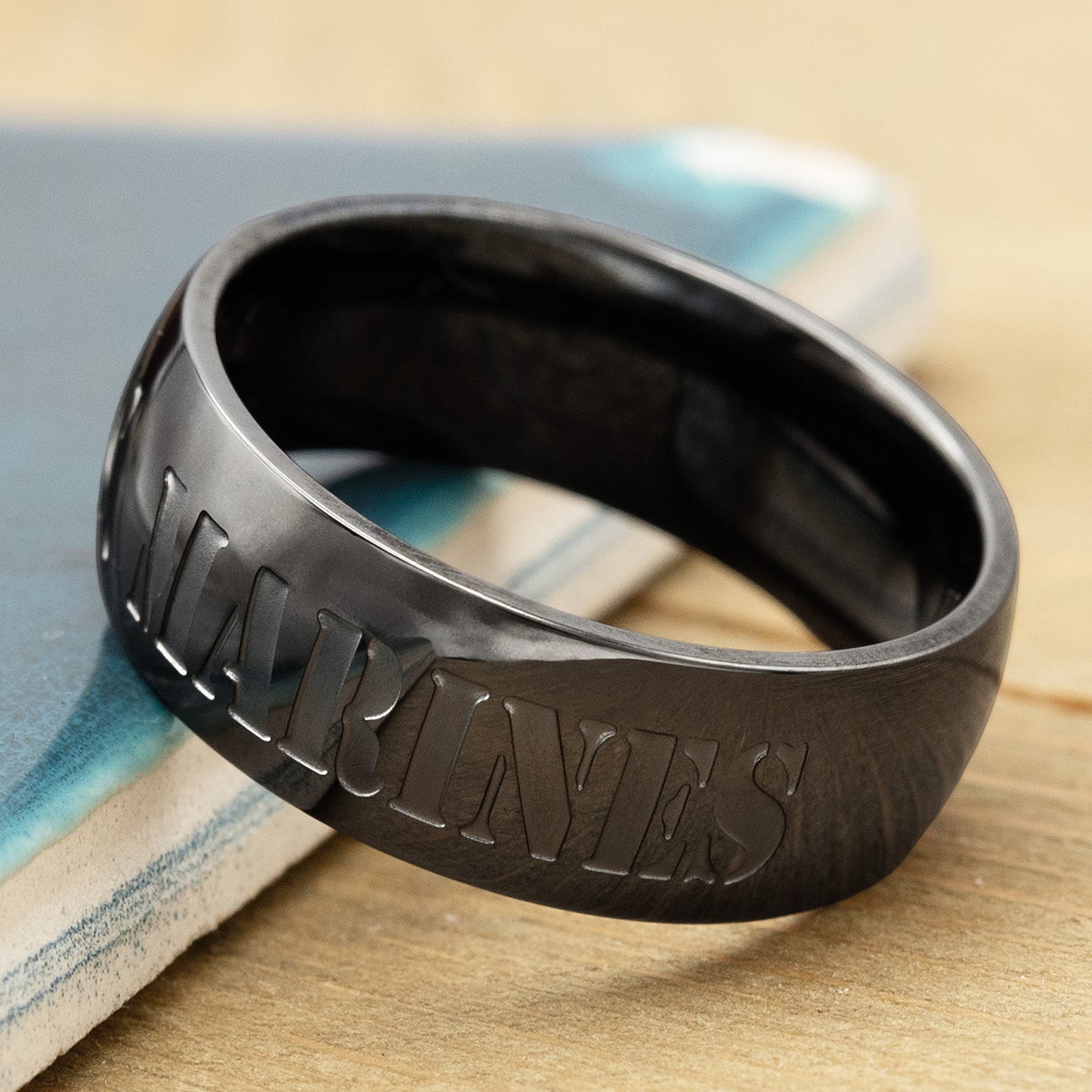 U.S. Marines Gunmetal Ion Plated Stainless Steel Ring