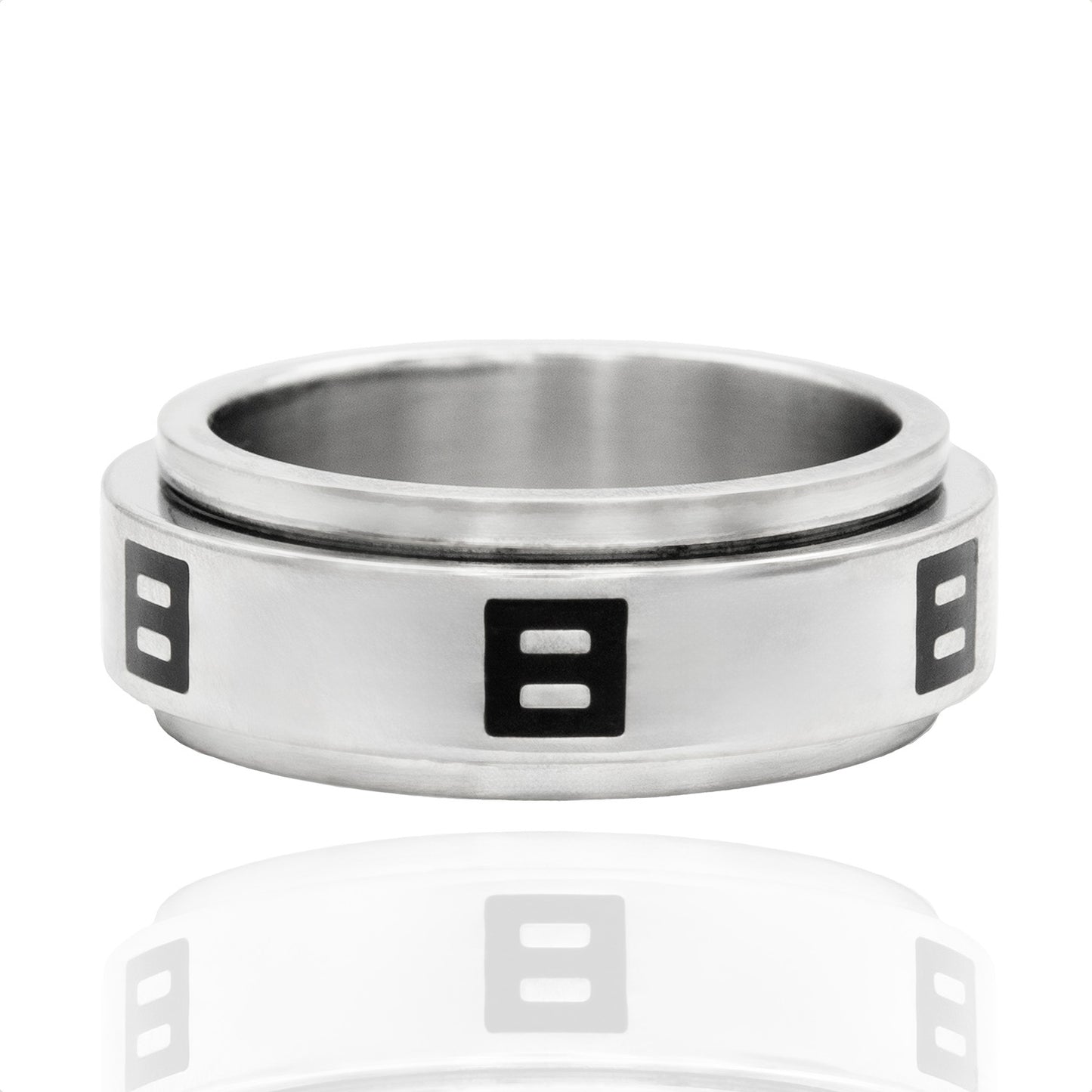 Pride Equality Spinner Stainless Steel Ring - Anxiety Spinner Fidget Jewelry