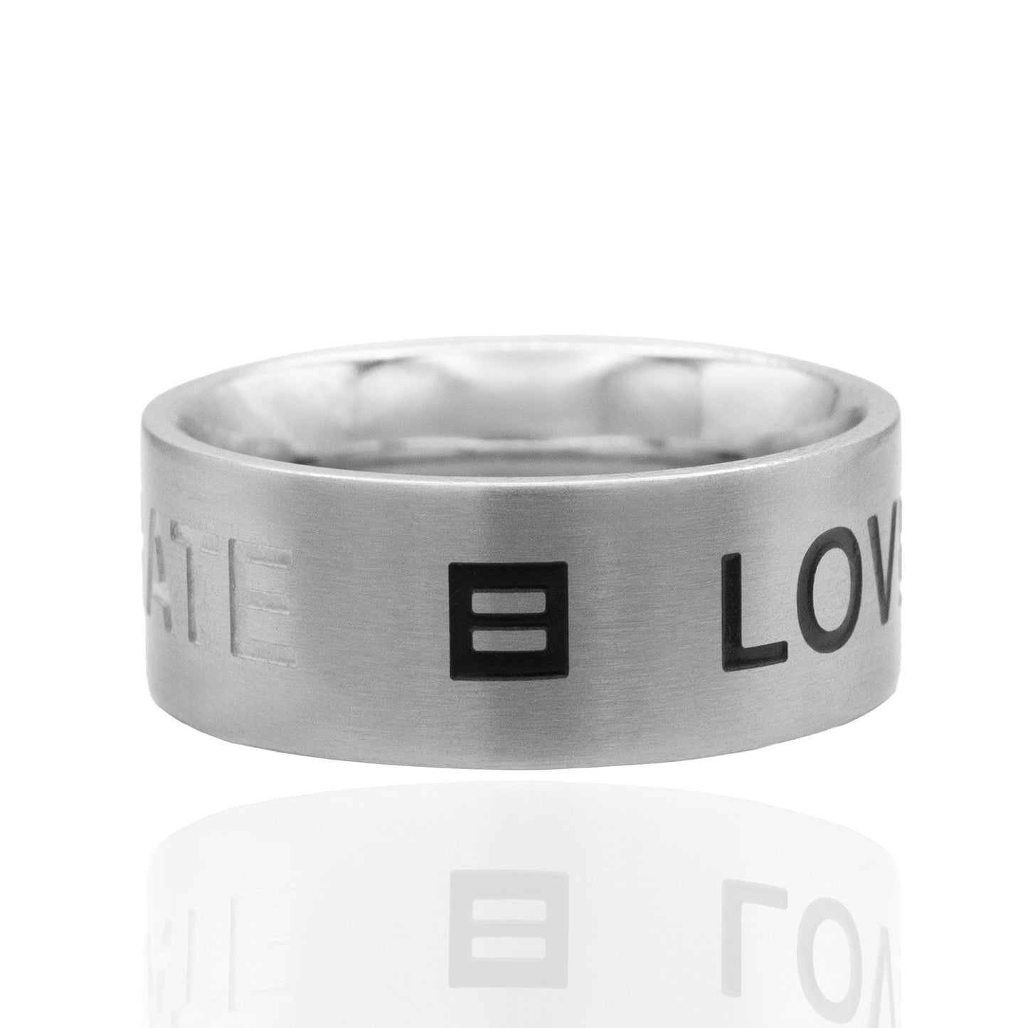 Pride Equality LOVE CONQUERS HATE Stainless comfort Ring