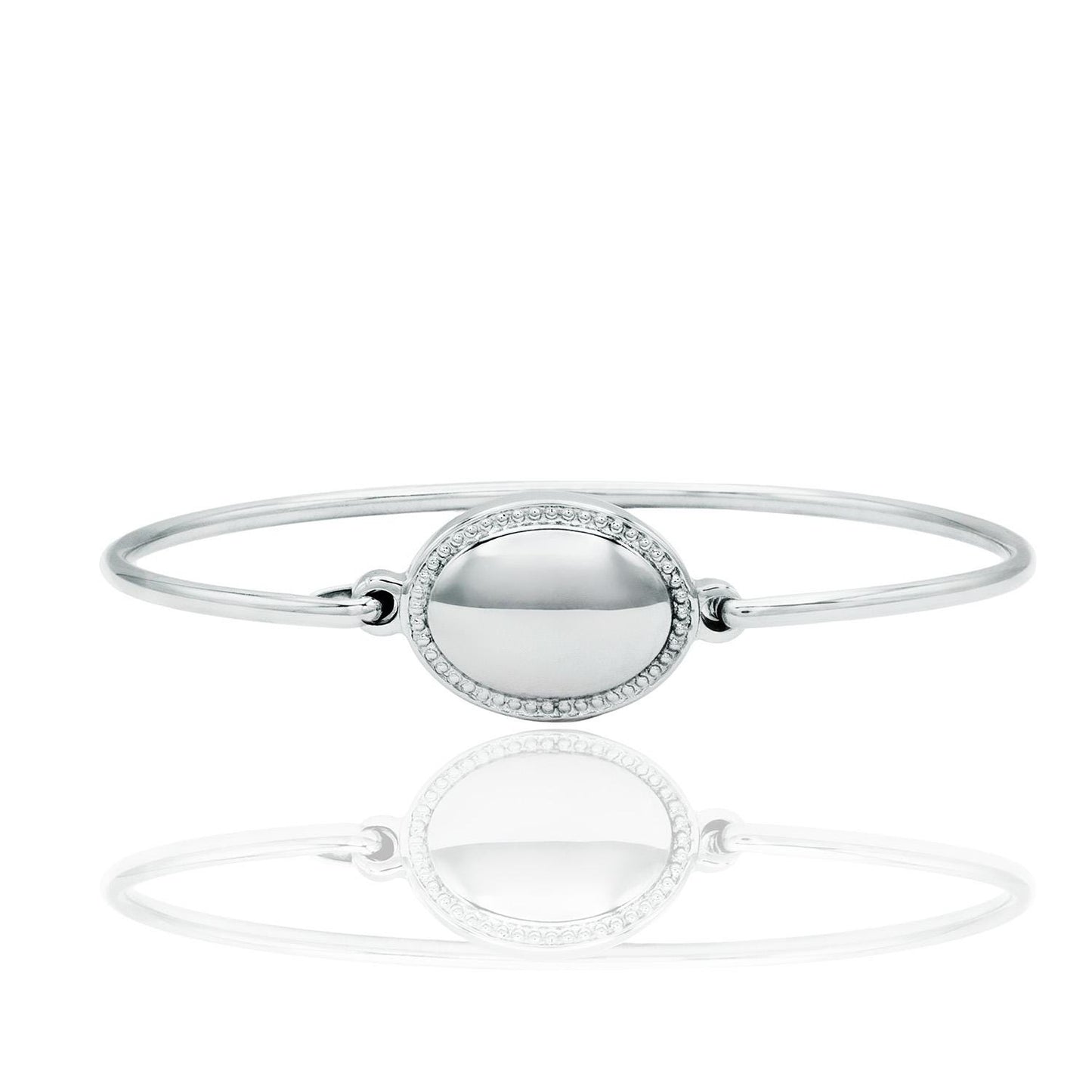 Baby Bracelet Engraveable Bangle With Latch Closure Baby's First Jewelry Personalized Gift for Baby Engrave Initials on Disk or Heart Keepsake Gifts