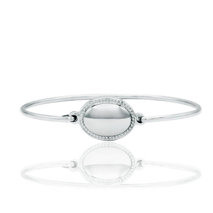 Baby Bracelet Engraveable Bangle With Latch Closure Baby's First Jewelry Personalized Gift for Baby Engrave Initials on Disk or Heart Keepsake Gifts