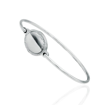 Baby Bracelet Engraveable Bangle With Latch Closure Baby's First Jewelry Personalized Gift for Baby Engrave Initials on Disk or Heart Keepsake Gifts