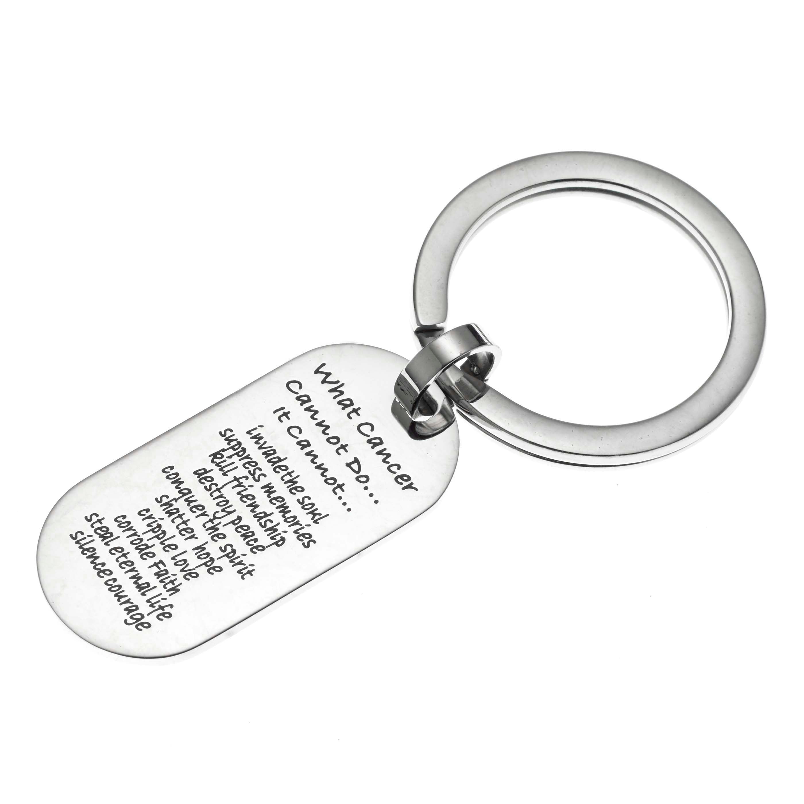 Key Ring Sentiment What Cancer Cannot Do Dog Tag Key Ring – Joyful Sentiments