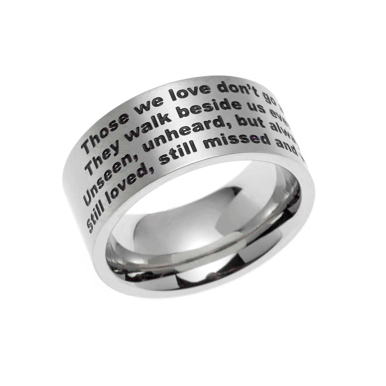 Sympathy Rings Those We Love Memorial Ring - Unisex Stainless Steel Remembrance ...