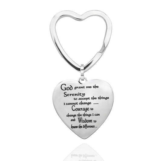 Engravable Serenity Prayer Key Ring Christian Religious Gift