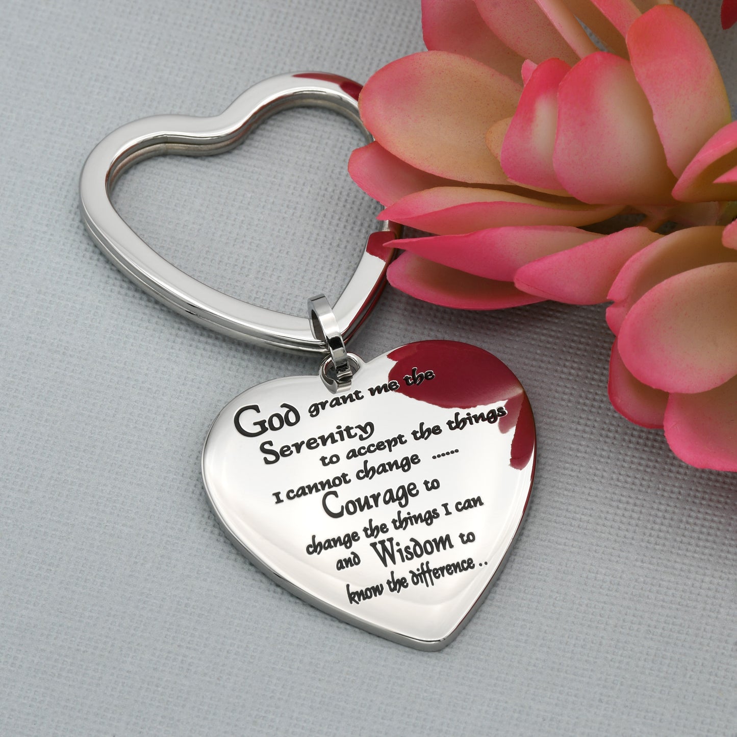 Engravable Serenity Prayer Key Ring Christian Religious Gift