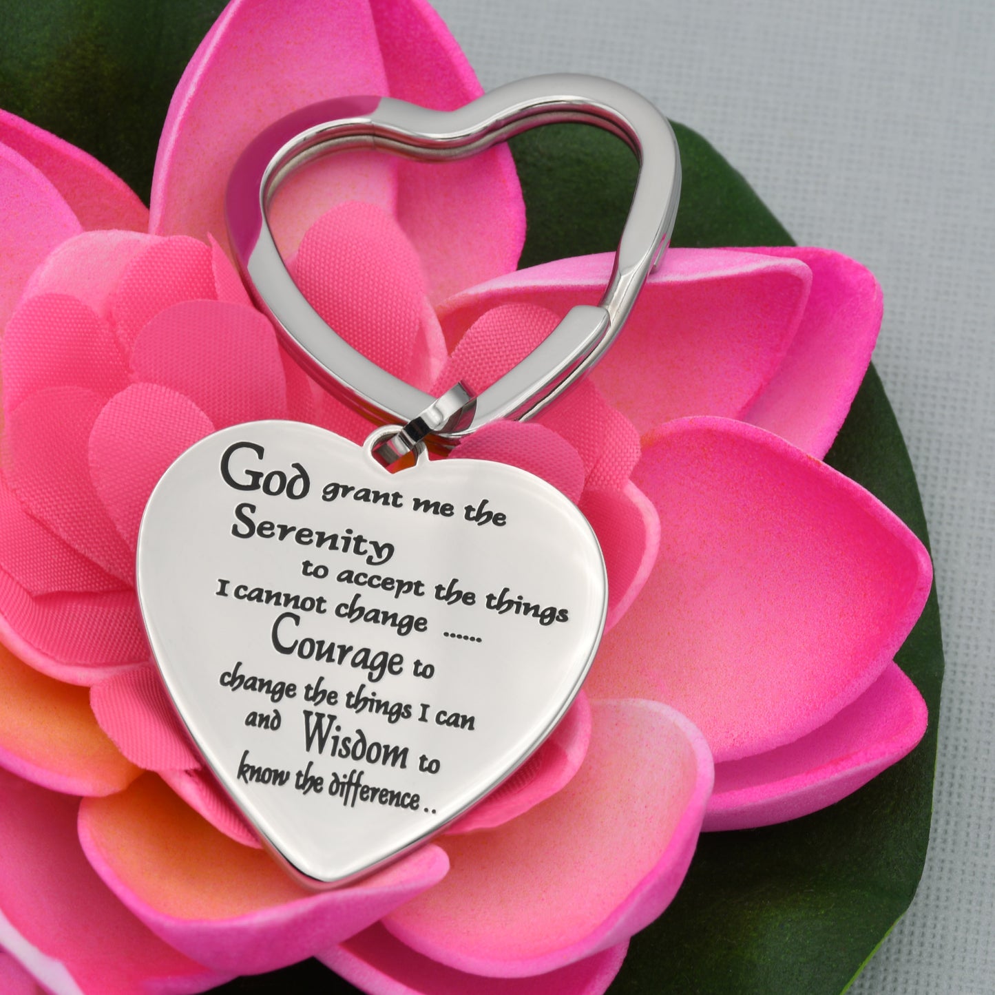 Engravable Serenity Prayer Key Ring Christian Religious Gift