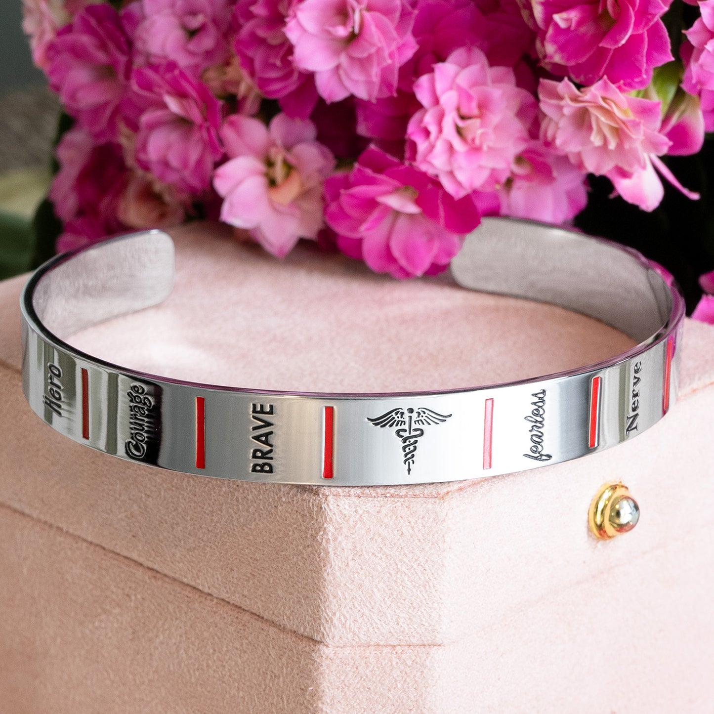 Medical Symbol Alert Responder Positive Inspiration Stainless Steel Bracelet Inspirational Gift Women Men