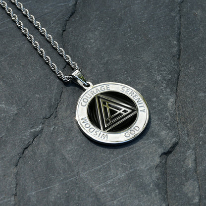 Sobriety Stainless Steel Recovery Pendant Necklace - Inspirational Sobriety Gift