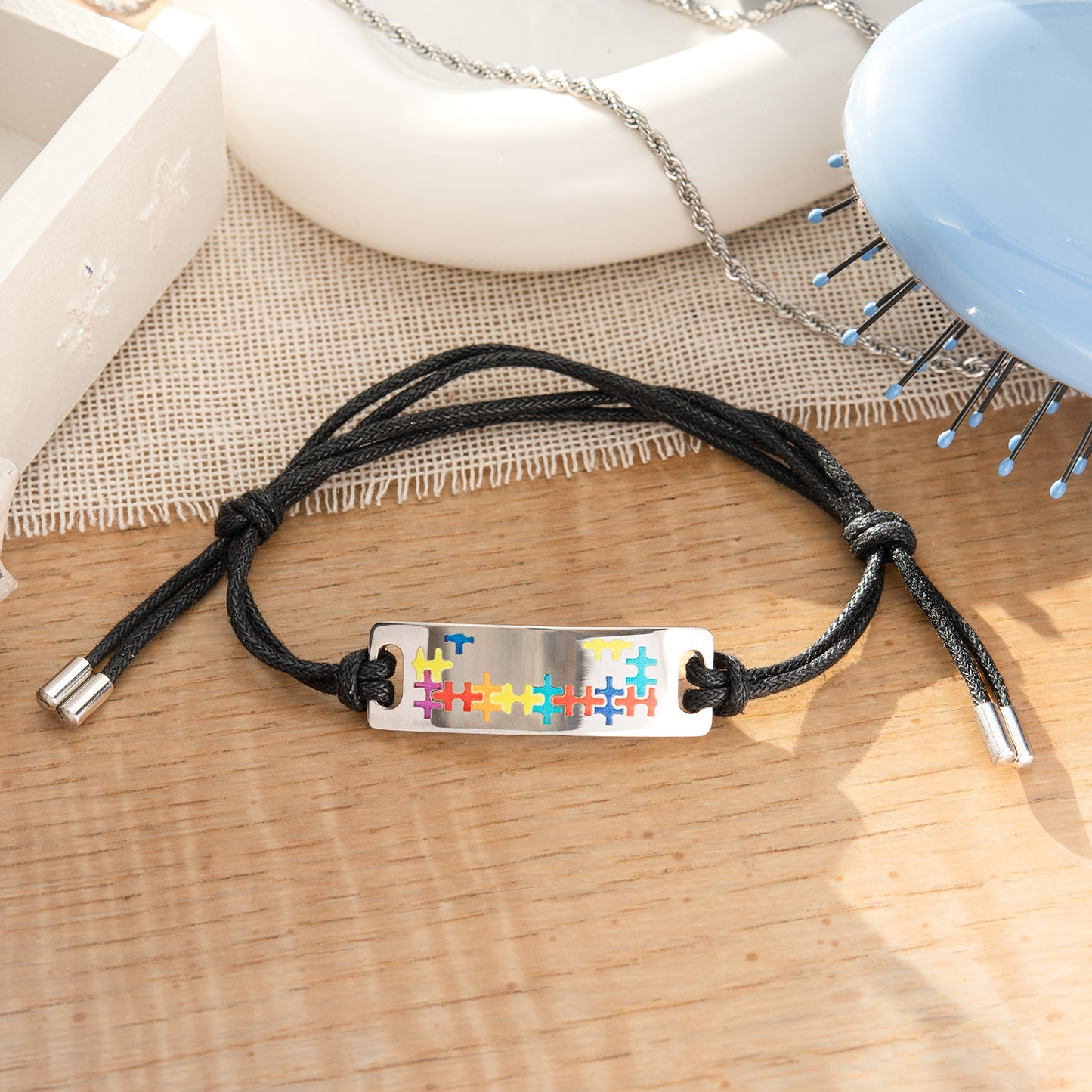 Autism Awareness Puzzle Piece Bracelet Stainless Steel