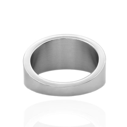 Crystal Pink Ribbon Stainless Steel Ring Cancer Awareness Jewelry for Women