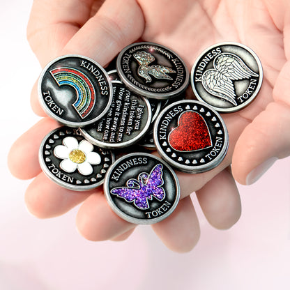 Kindness Tokens Pewter Appreciation Coins with Inspirational Messages Set of 3 or Collection of 12