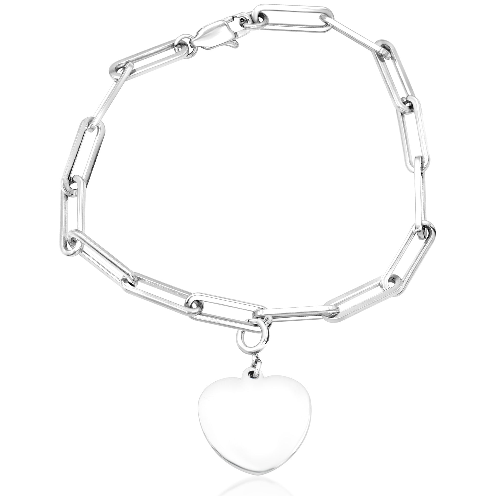 Stainless Steel Heart Shape 3/4" Charm for Necklace or Bracelet - Timeless Love Jewelry Gift