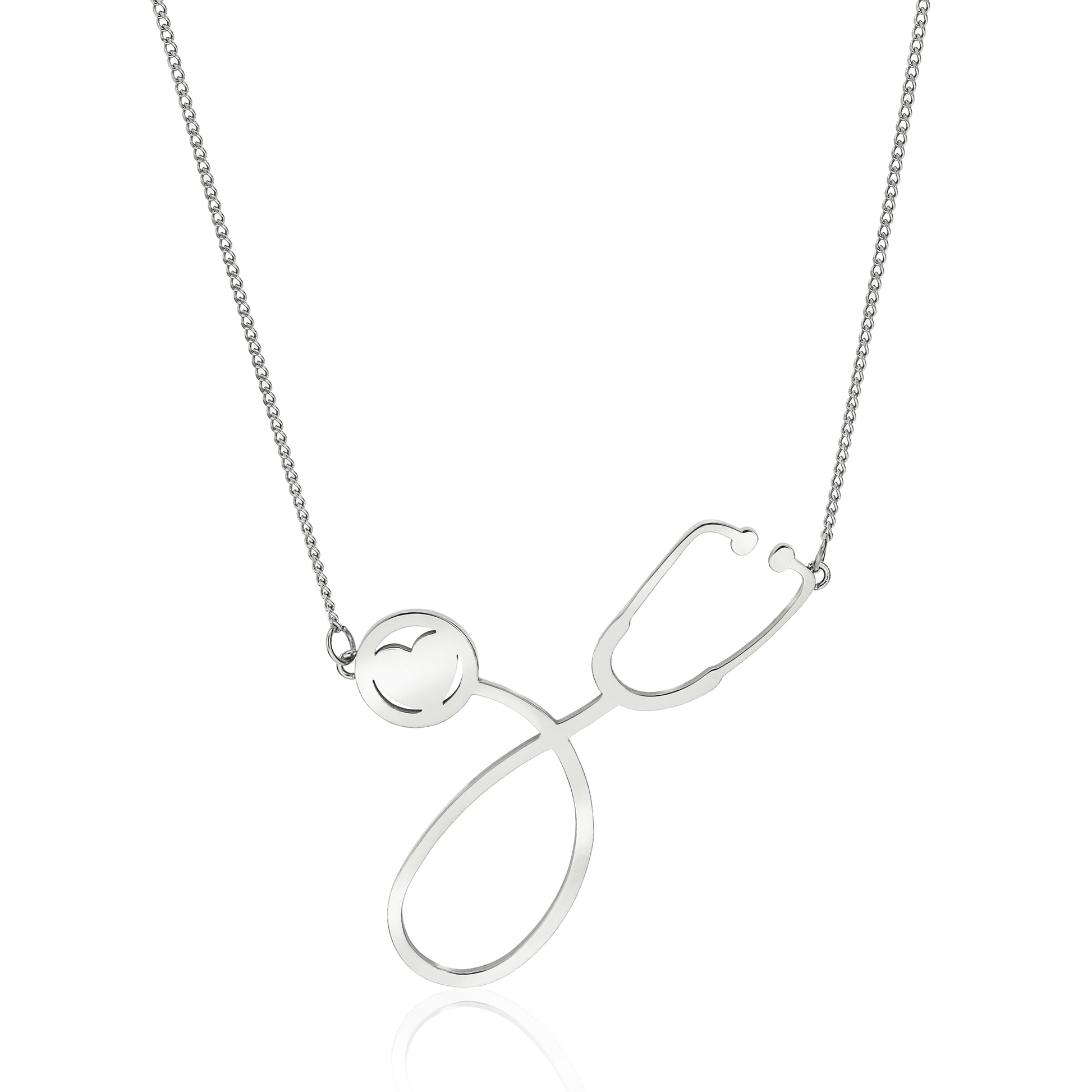 Elegant Stainless Steel Stethoscope Necklace Medical