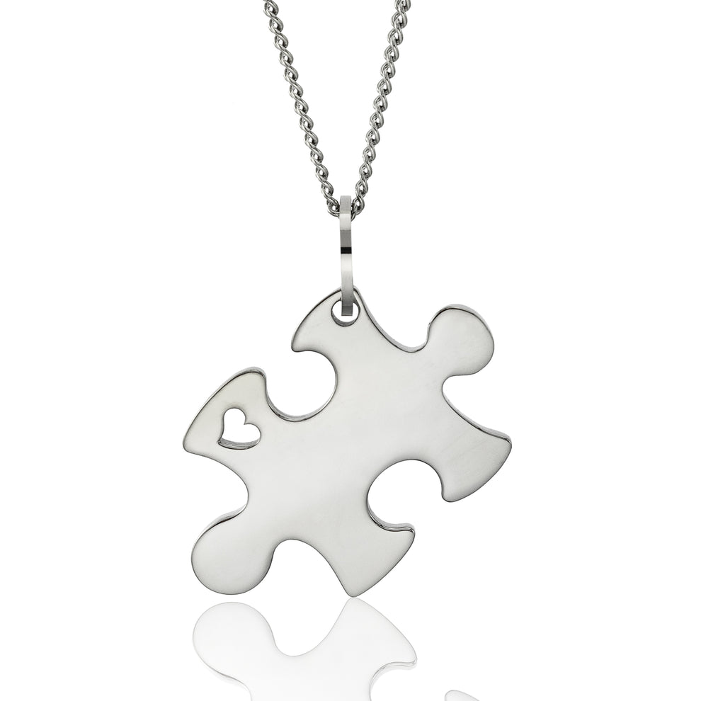 Stainless Steel Autism Awareness Puzzle Piece Necklace | Unisex Support ...
