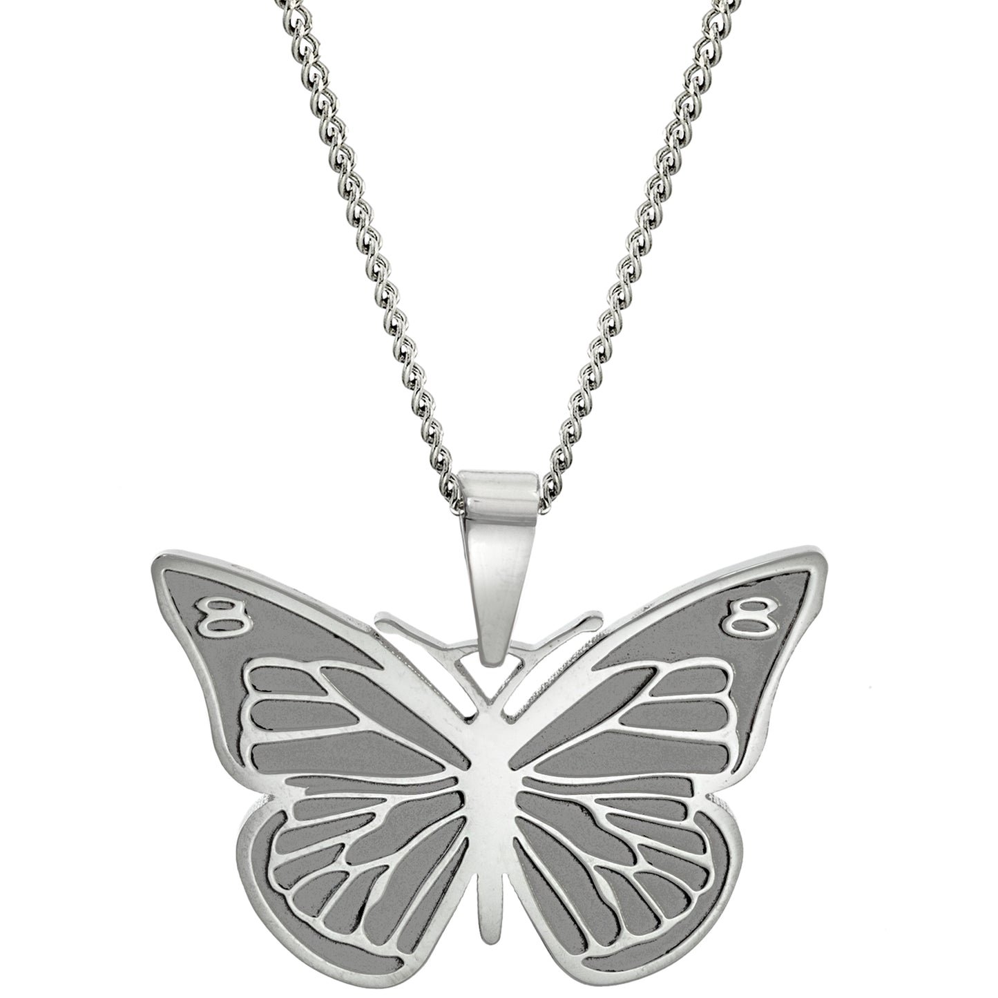 Fly Away Etched Wings Butterfly Pendant Necklace