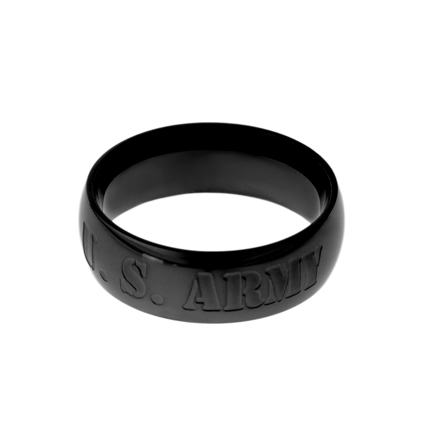 U.S. Army Engraved Gunmetal Ion Plated Ring - Military Gift for Men ...