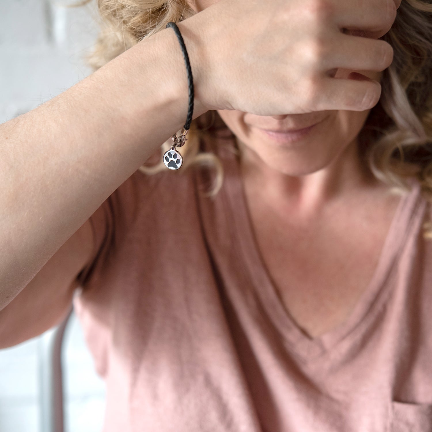 Animal Friendly Vegan Leather Paw Print Charm Bracelet