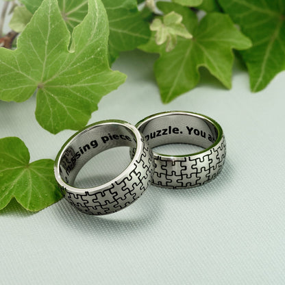 autism awareness puzzle ring