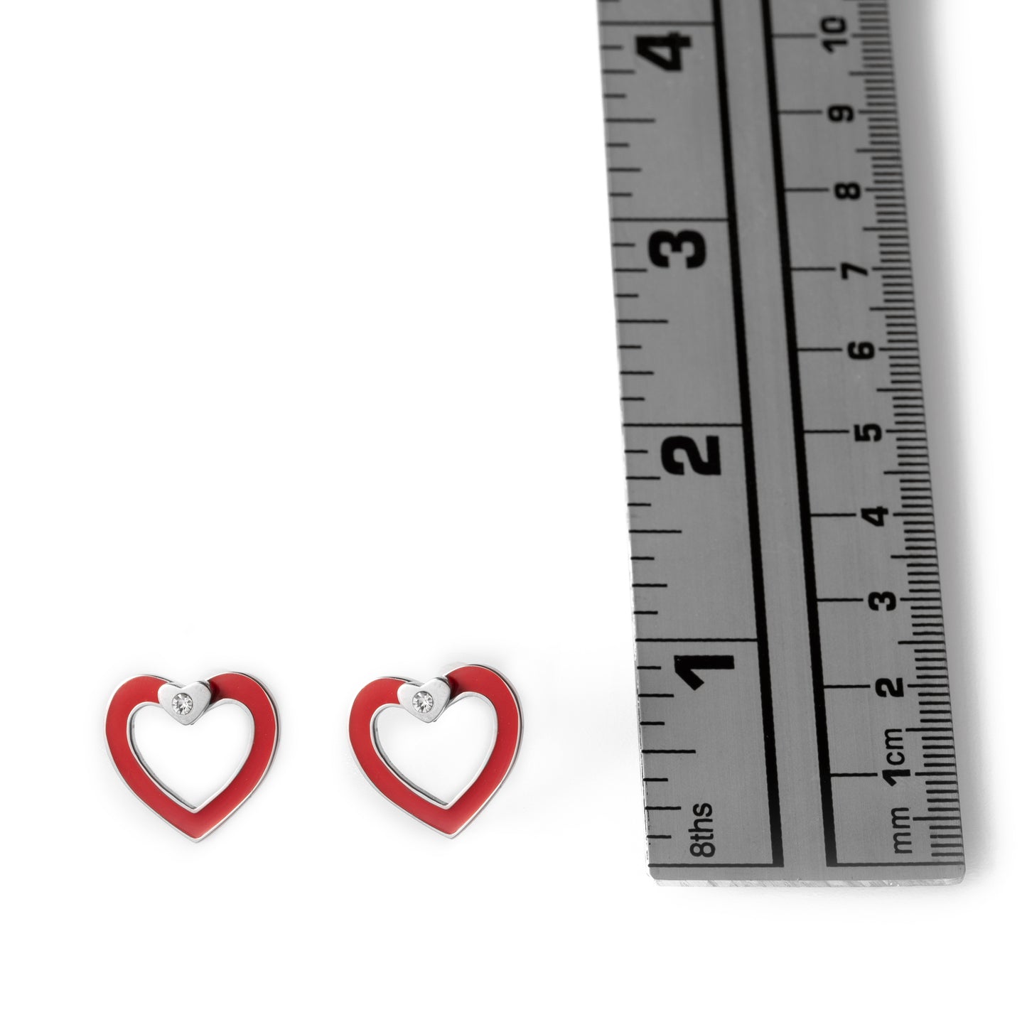 Sparkly Red Open Heart Earrings for Women - Perfect Valentine's Day or Date Night Jewelry Gift