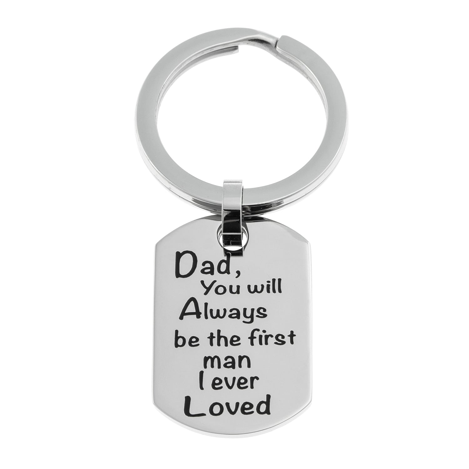 Sentimentas Custom Keychains Personalized Stainless Steel Dad Keychain - First Love Dog Tag Gift ...