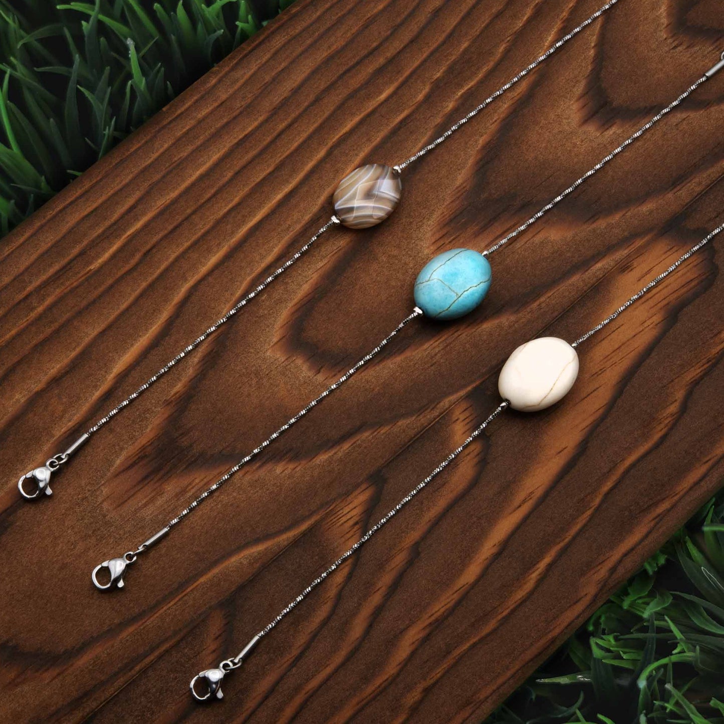 White Howlite Genuine Stone Calming Bracelet for Stress Relief