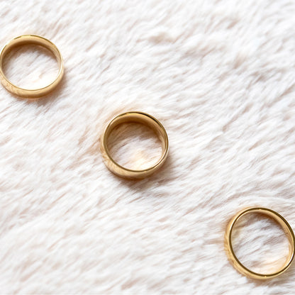 9MM Polished Gold Ion Plated Stainless Steel Men's Wedding Band Ring