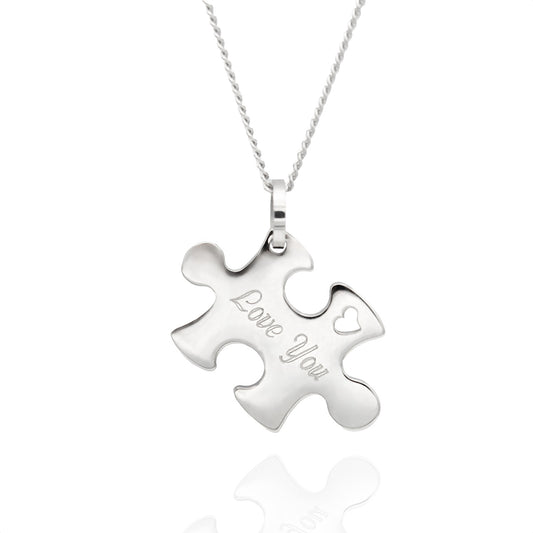 Autism Awareness Puzzle Piece Pendant Necklace Stainless Steel