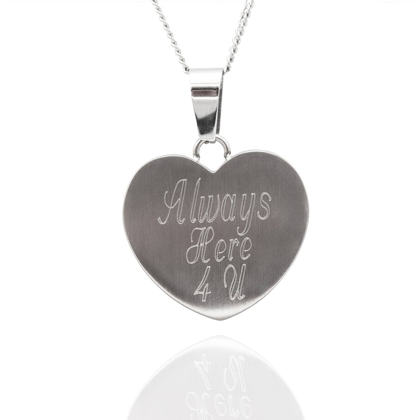 Footprints in the Sand Stainless Steel Heart Pendant Necklace - Inspirational Religious Jewelry Gift for Women