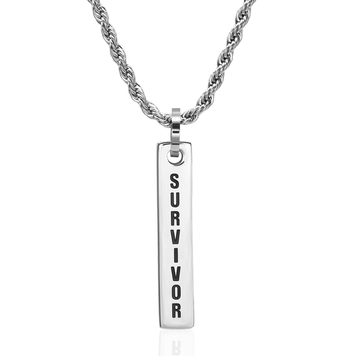 Survivor Stainless Steel Recovery Pendant Necklace Sobriety Cancer Jewelry Gift