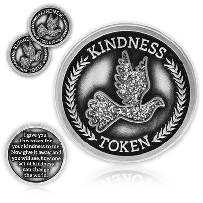 Kindness Tokens Pewter Appreciation Coins with Inspirational Messages Set of 3 or Collection of 12