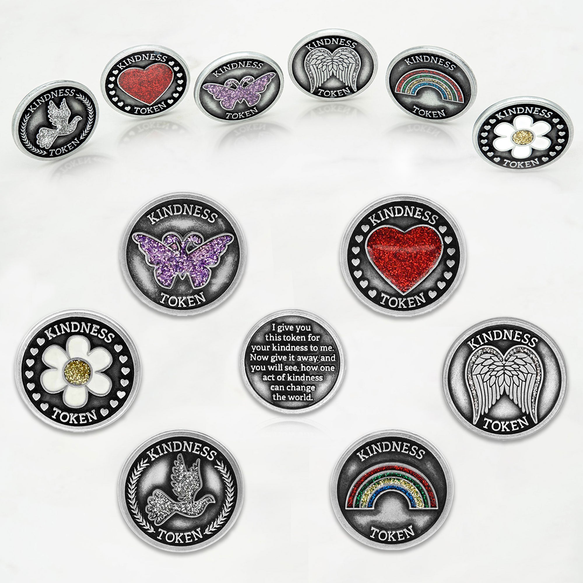 Kindness Tokens Pewter Appreciation Coins with Inspirational Messages ...