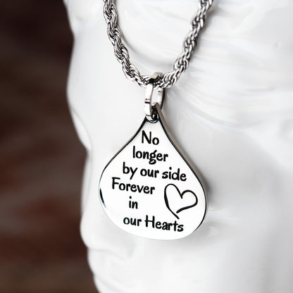 Engravable Teardrop Necklace Stainless Steel Memorial Gift Sympathy Bereavement Jewelry Gift Women or Men