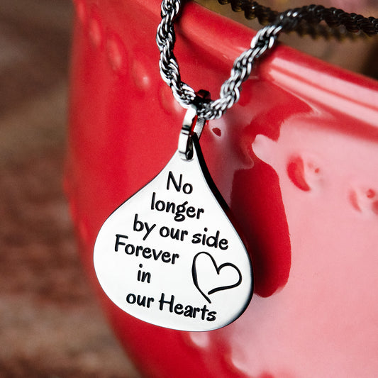 Engravable Teardrop Necklace Stainless Steel Memorial Gift Sympathy Bereavement Jewelry Gift Women or Men
