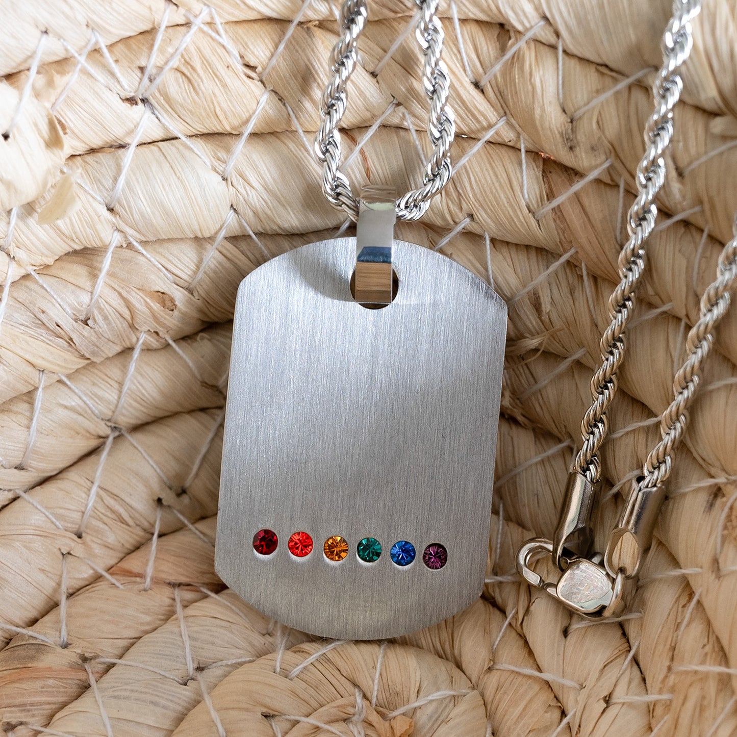 Personalized Rainbow Stainless Steel Pendant Bisexual Pride LGBT Necklace Engraveable Necklace for Men or Women Same-Sex Lesbian Pride Gifts