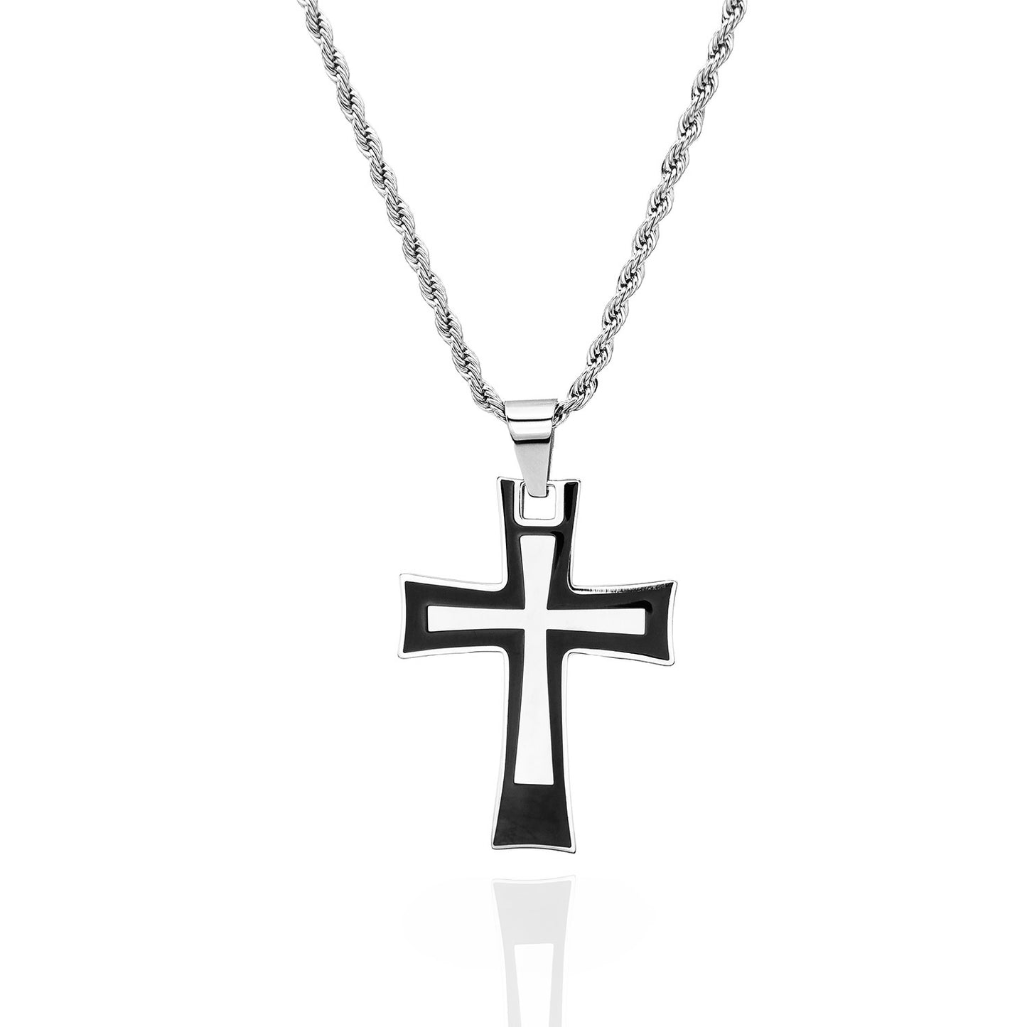 Sleek Stainless Steel Cross Necklace for both Men and Women Christian Religious Gifts