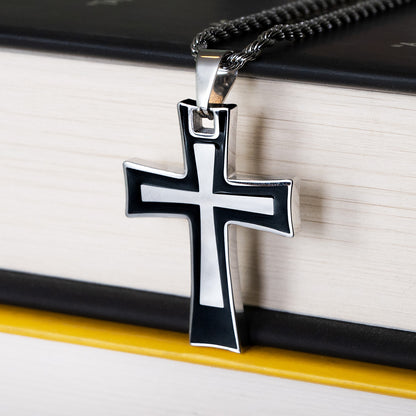 Sleek Stainless Steel Cross Necklace for both Men and Women Christian Religious Gifts