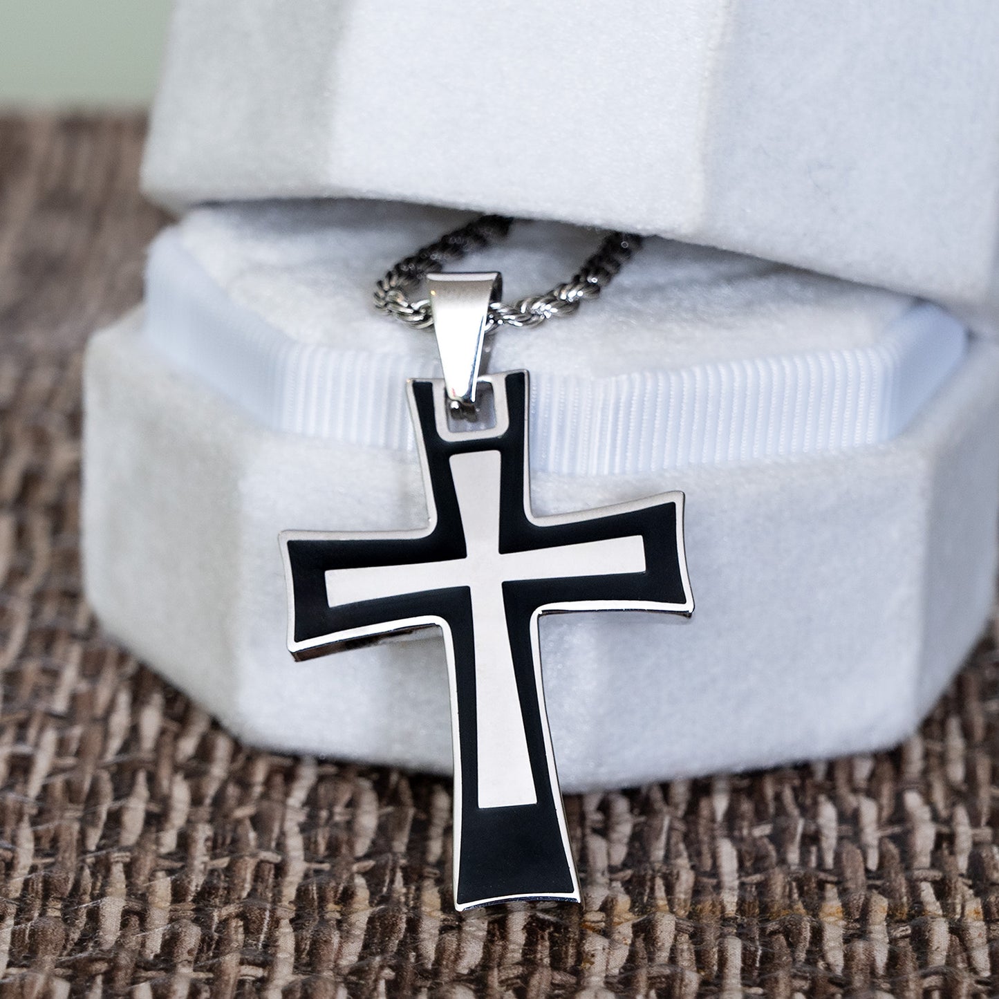 Sleek Stainless Steel Cross Necklace for both Men and Women Christian Religious Gifts