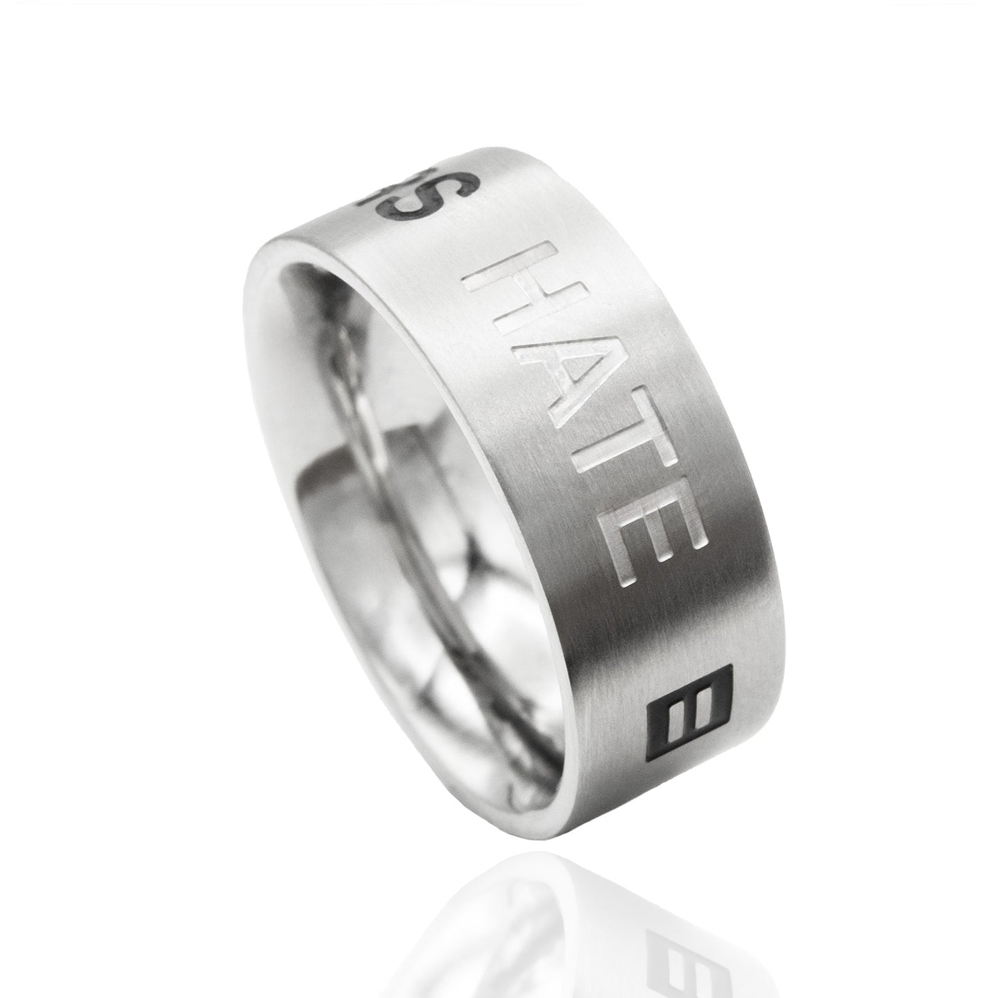 Pride Equality LOVE CONQUERS HATE Stainless comfort Ring