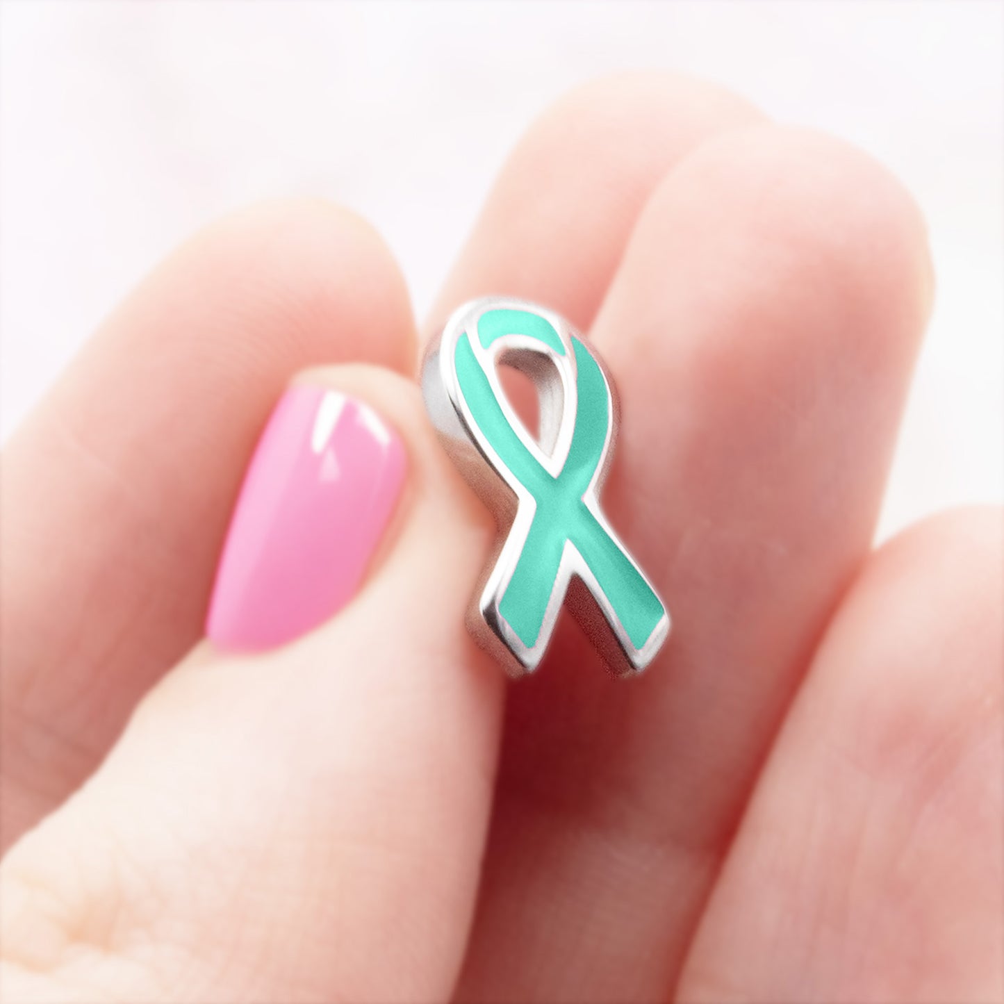 Epoxy Cancer Awareness Ribbon Earrings Stainless Steel Jewelry